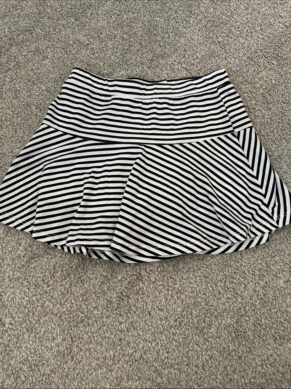 okie dokie Black & White Striped Flared Skort